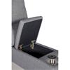 Rusto Console Sectional (with USB Charger) Charcoal Fabric
